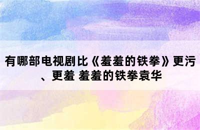 有哪部电视剧比《羞羞的铁拳》更污、更羞 羞羞的铁拳袁华